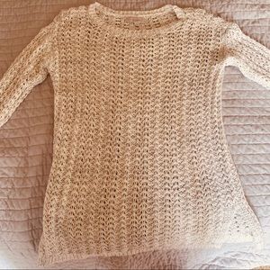 Cozy White Crocheted Sweater